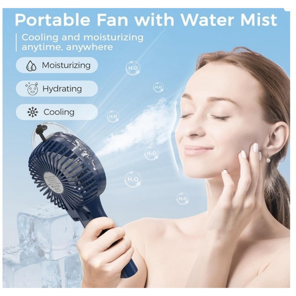 Portable Handheld Misting Fan, 3000mAh Rechargeable Battery Operated. - Picture 7 of 9